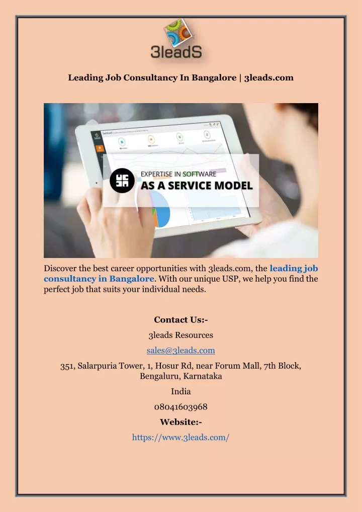 leading job consultancy in bangalore 3leads com