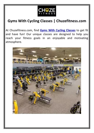 Gyms With Cycling Classes | Chuzefitness.com