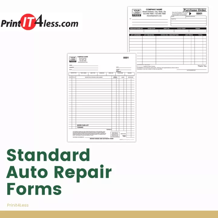 standard auto repair forms prinit4less
