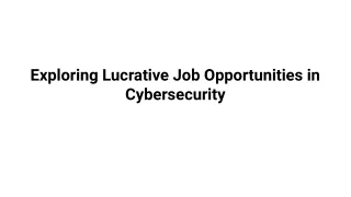 exploring lucrative job opportunities