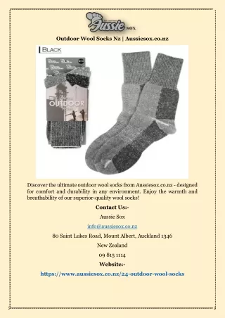 Outdoor Wool Socks Nz | Aussiesox.co.nz