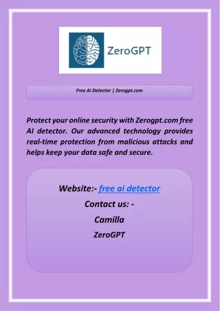 Free Ai Detector Zerogpt.com