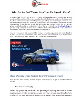 what are the best ways to keep your car squeaky