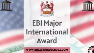 Brief Details Of EB1 Major International Award Category