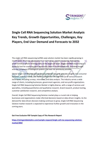 single cell rna sequencing solution market