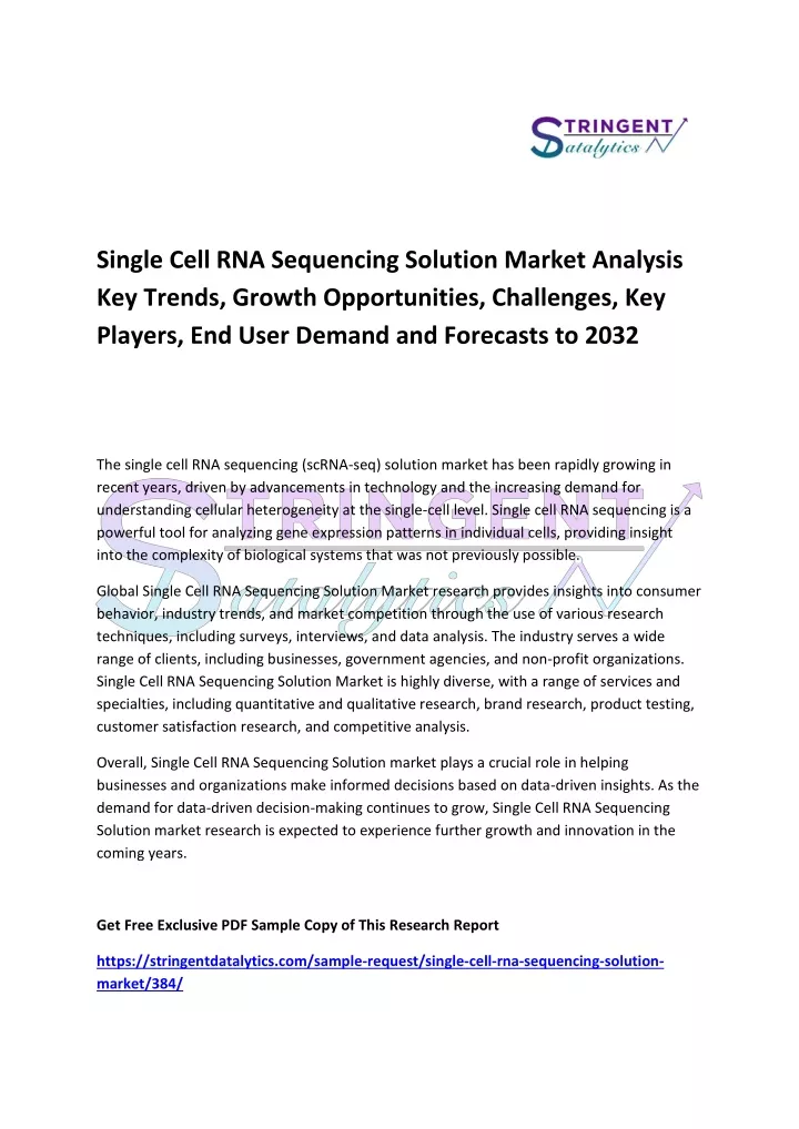 single cell rna sequencing solution market