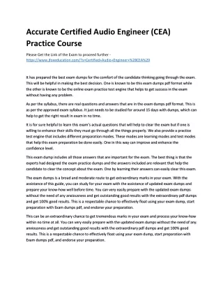 accurate certified audio engineer cea practice