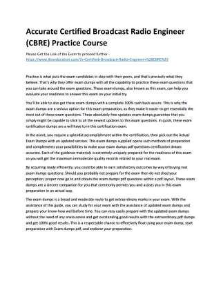 accurate certified broadcast radio engineer cbre