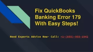 Fix QuickBooks Banking Error 179 With Easy Steps!