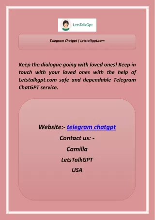 Telegram Chatgpt | Letstalkgpt.com