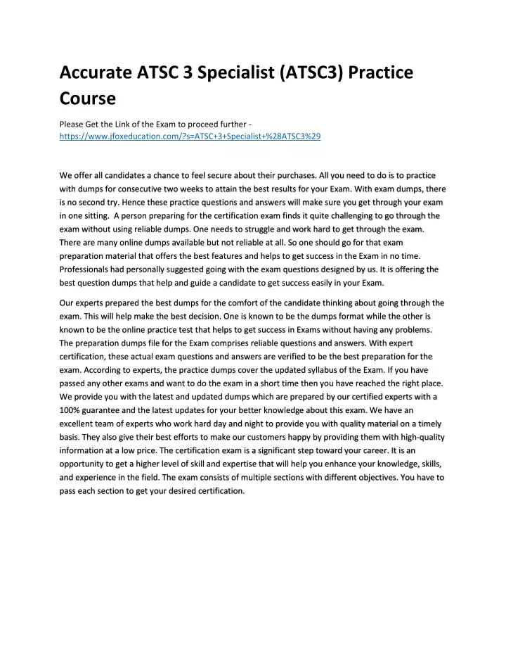 accurate atsc 3 specialist atsc3 practice course