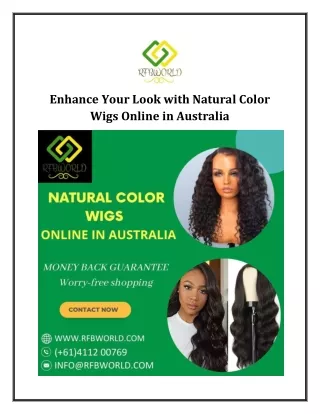 Enhance Your Look with Natural Color Wigs Online in Australia