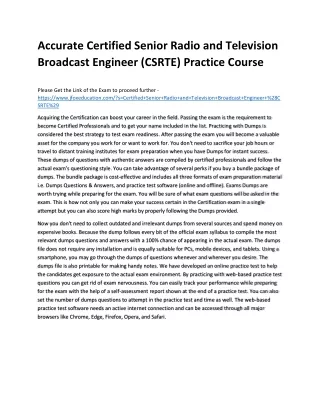 accurate certified senior radio and television