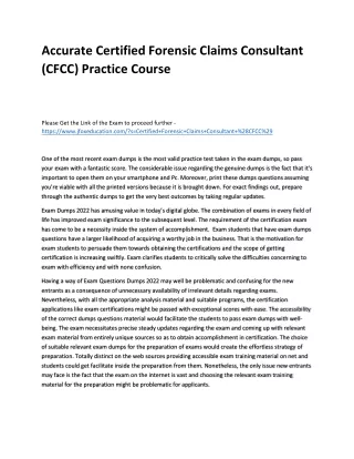 accurate certified forensic claims consultant