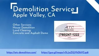 Demolition Service Located in Apple Valley, CA
