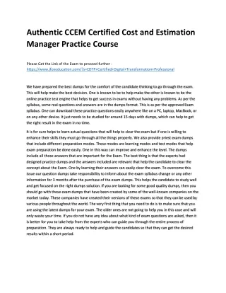 authentic ccem certified cost and estimation