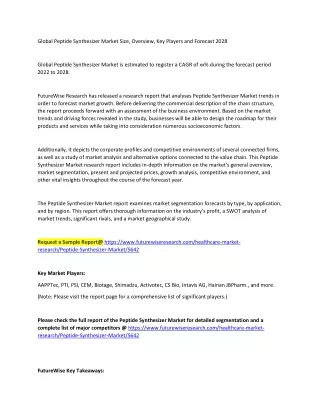 global peptide synthesizer market size overview