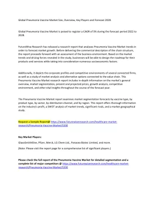 global pneumonia vaccine market size overview