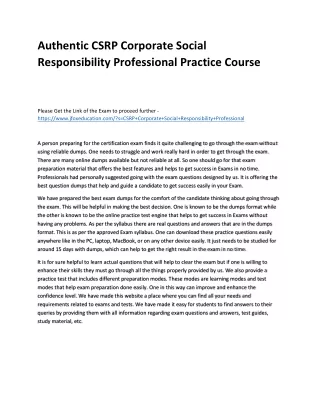 authentic csrp corporate social responsibility