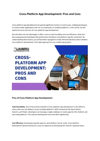 Cross Platform App Development