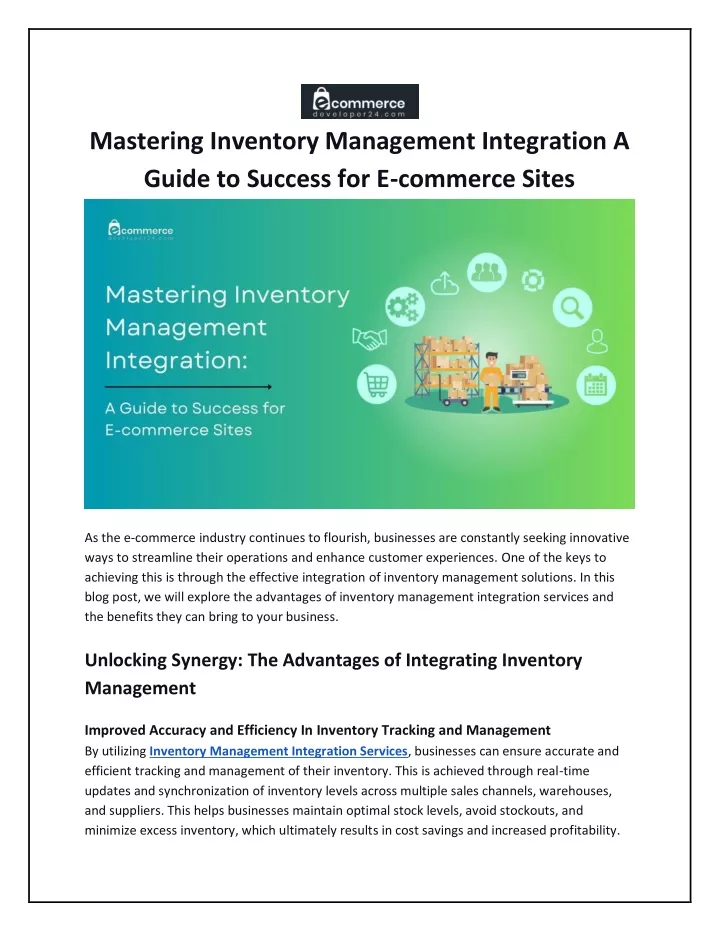 mastering inventory management integration