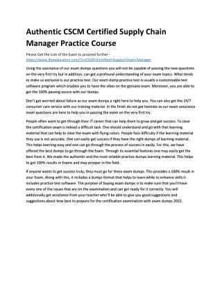 authentic cscm certified supply chain manager