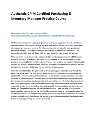 authentic cpim certified purchasing inventory