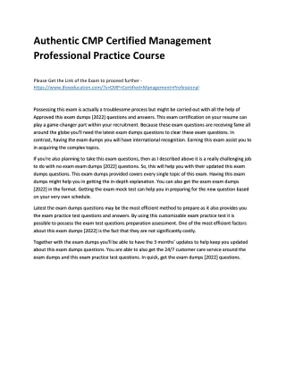 authentic cmp certified management professional
