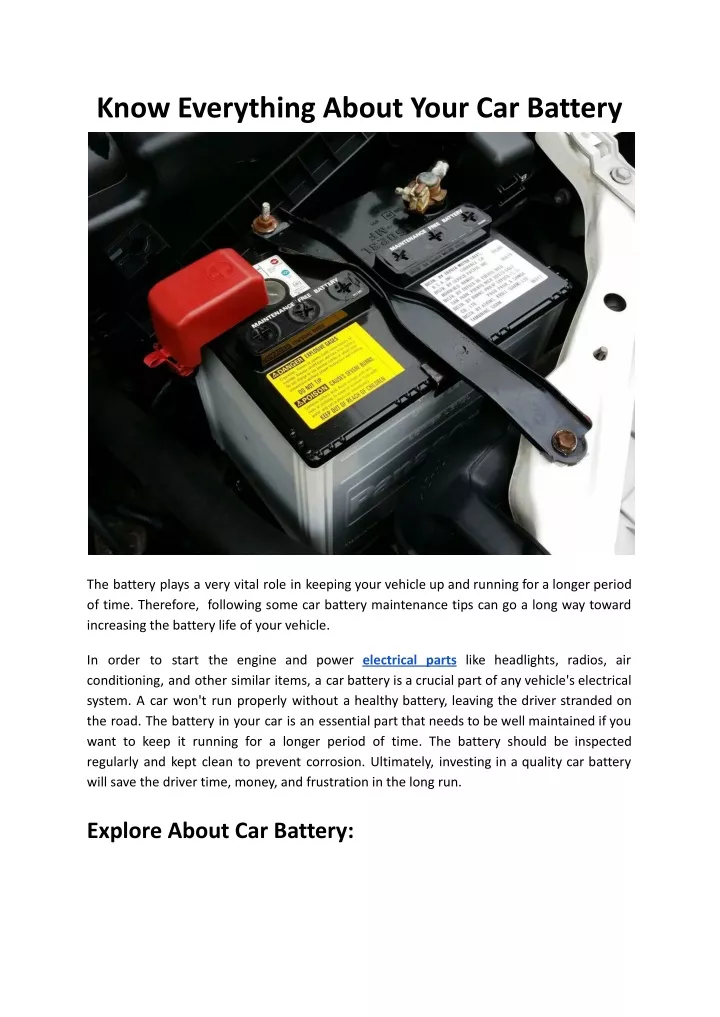 know everything about your car battery