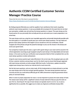 authentic ccsm certified customer service manager