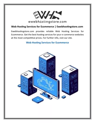 Web Hosting Services for Ecommerce  Ewebhostingstore