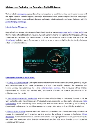 metaverse exploring the boundless digital universe
