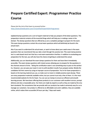 prepare certified expert programmer practice
