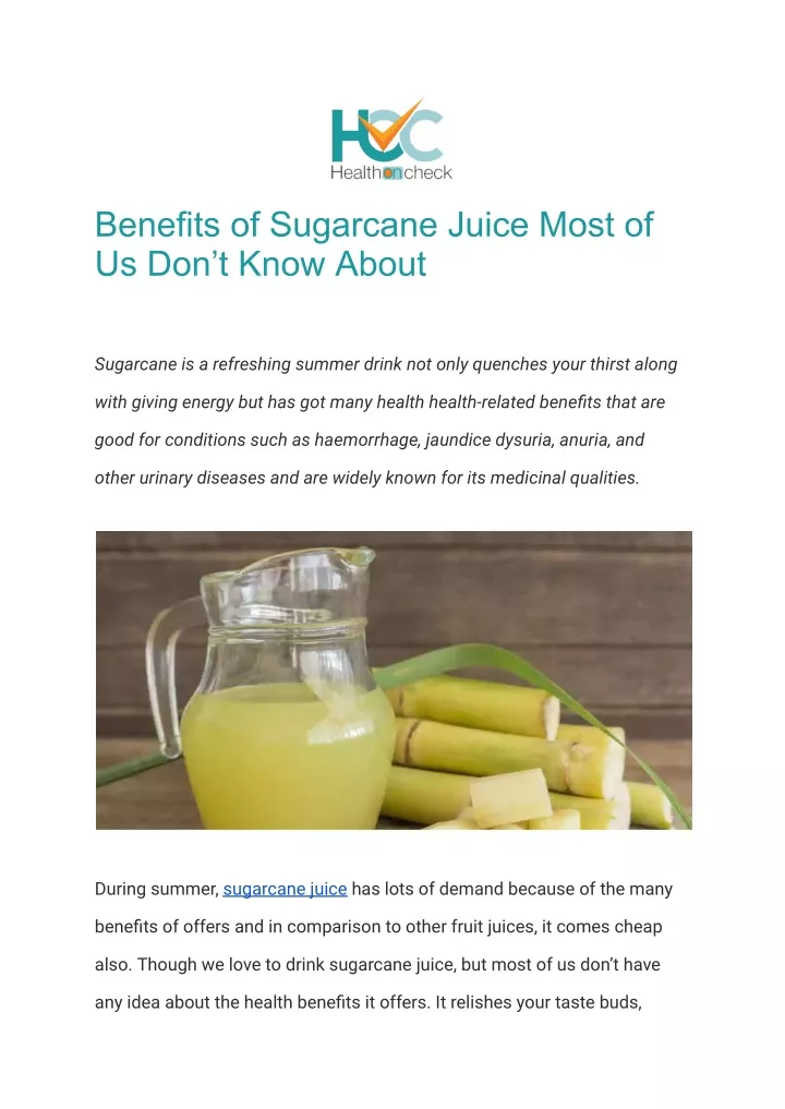benefits of sugarcane juice most of us don t know