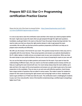 prepare s07 111 star c programming certification
