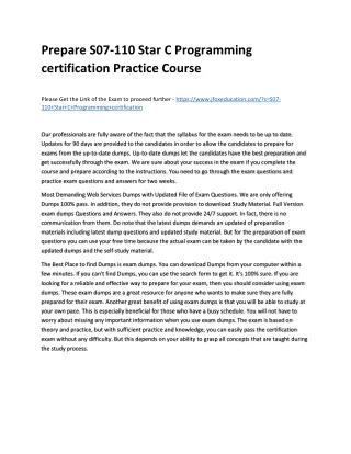 prepare s07 110 star c programming certification