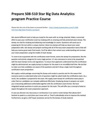 prepare s08 510 star big data analytics program