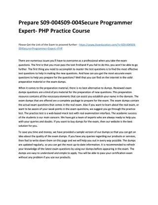 prepare s09 004s09 004secure programmer expert