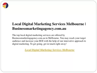 Local Digital Marketing Services Melbourne  Businessmarketingagency.com.au