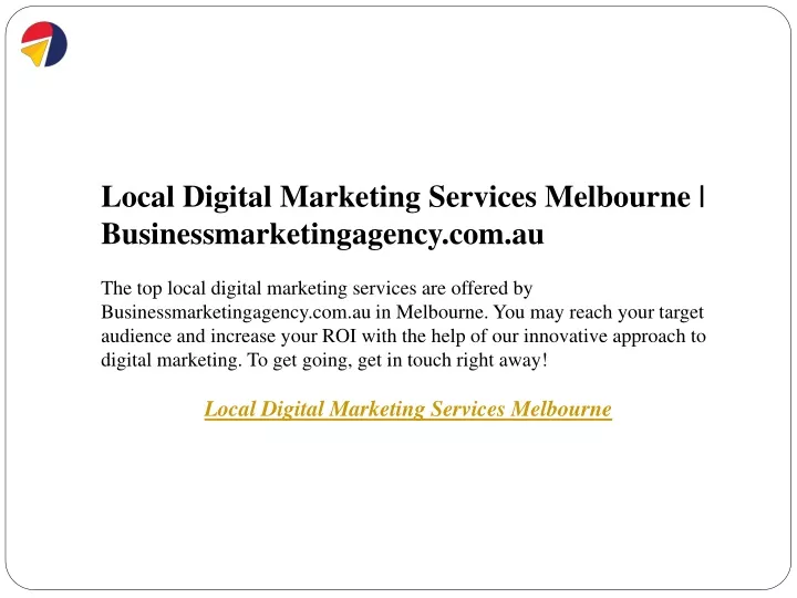 local digital marketing services melbourne