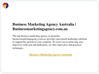 Business Marketing Agency Australia  Businessmarketingagency.com.au