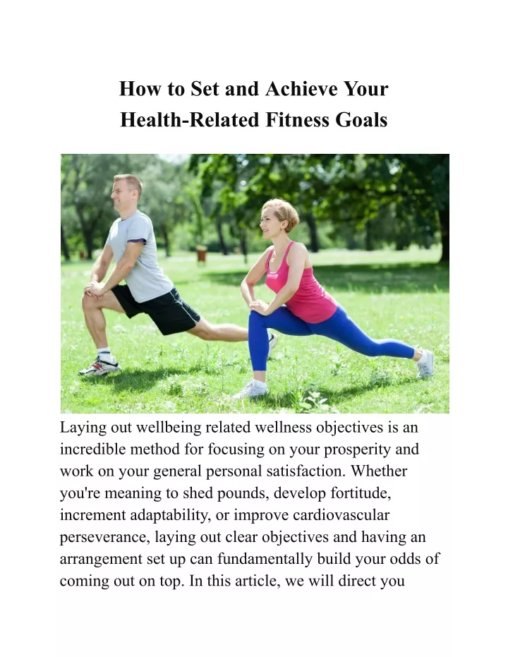 how to set and achieve your health related