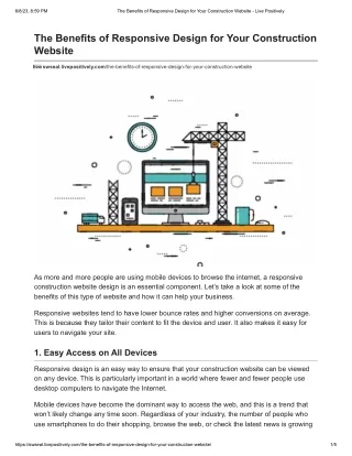 The Benefits of Responsive Design for Your Construction Website