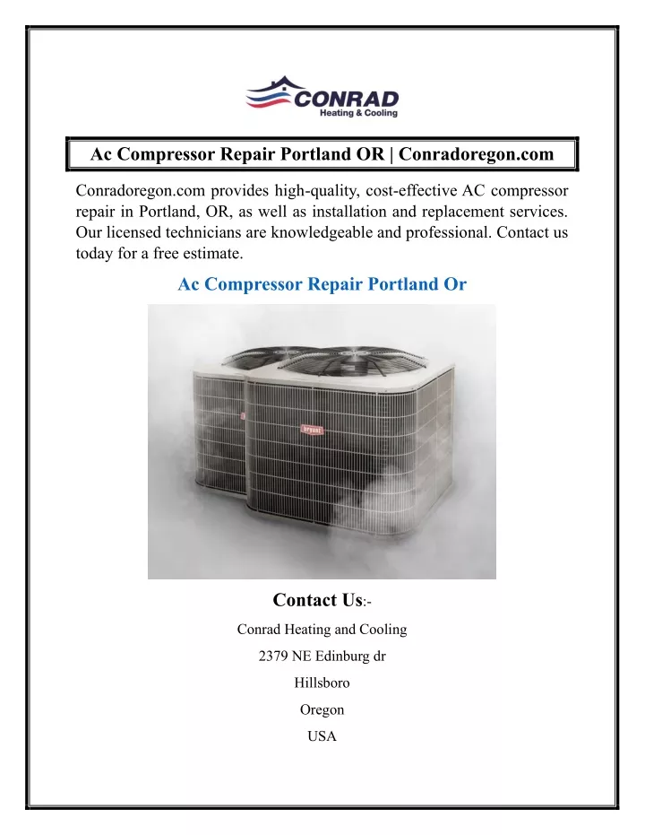 ac compressor repair portland or conradoregon com