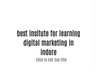 best insitute for learning digital marketing