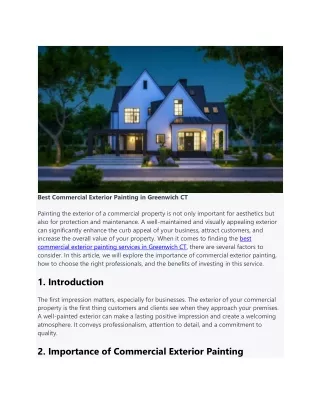 Best commercial exterior painting in Greenwich CT