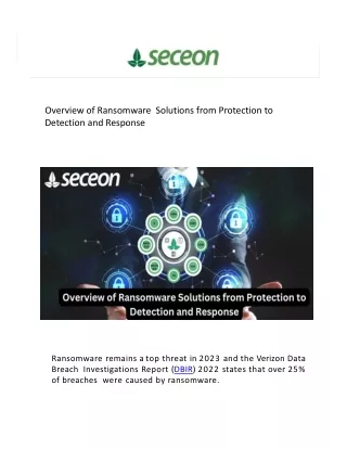 overview of ransomware solutions from protection