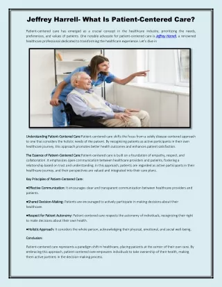 jeffrey harrell what is patient centered care