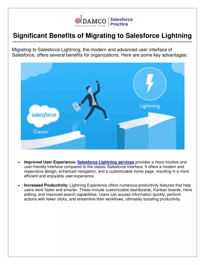 significant benefits of migrating to salesforce