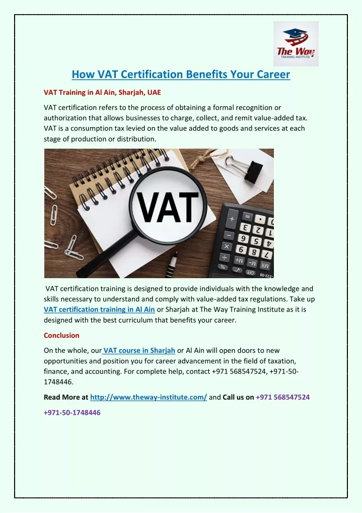 how vat certification benefits your career